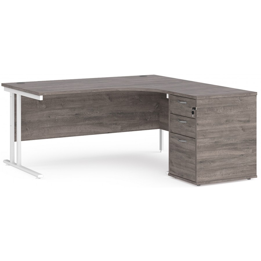 Maestro Corner Desk with Desk High Pedestal 